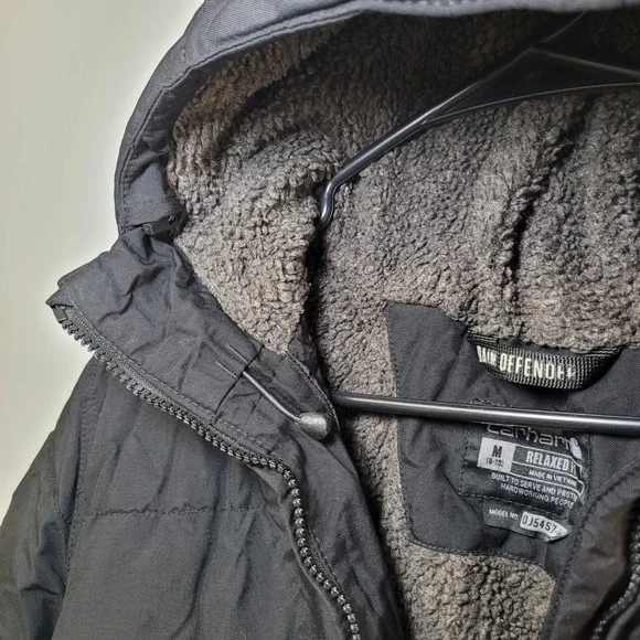 Carhartt Rain Defender Relaxed Fit Hooded Puffer Jacket Black OJ5457-W Womens M - Picture 4 of 10